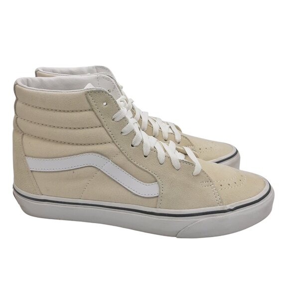 Vans SK8-HI Off White Cream Suede & Canvas High Top Lace Up Sneakers - Picture 1 of 13